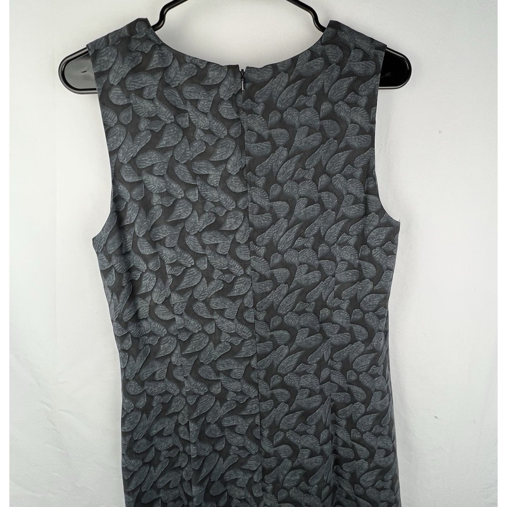 Banana Republic Sz 8 Gray 100% Silk‎ Leaf Maxi Sheath Dress Sleeveless Back Slit - Picture 10 of 12